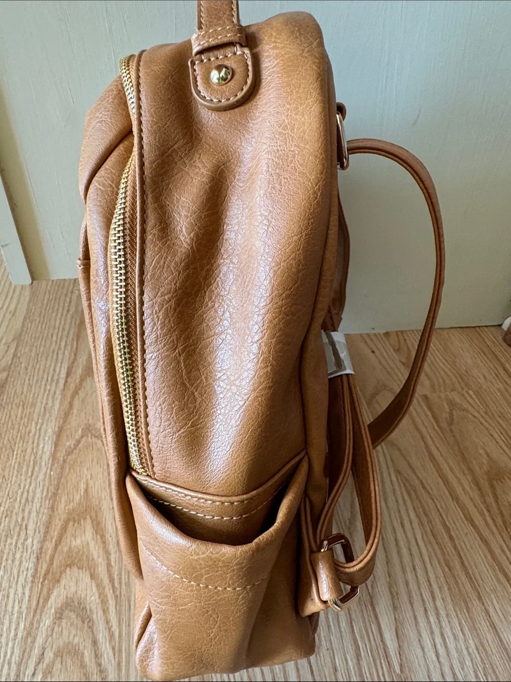 Alyssa Tan Faux Leather Convertible Backpack Tote. NWT. Unisex.